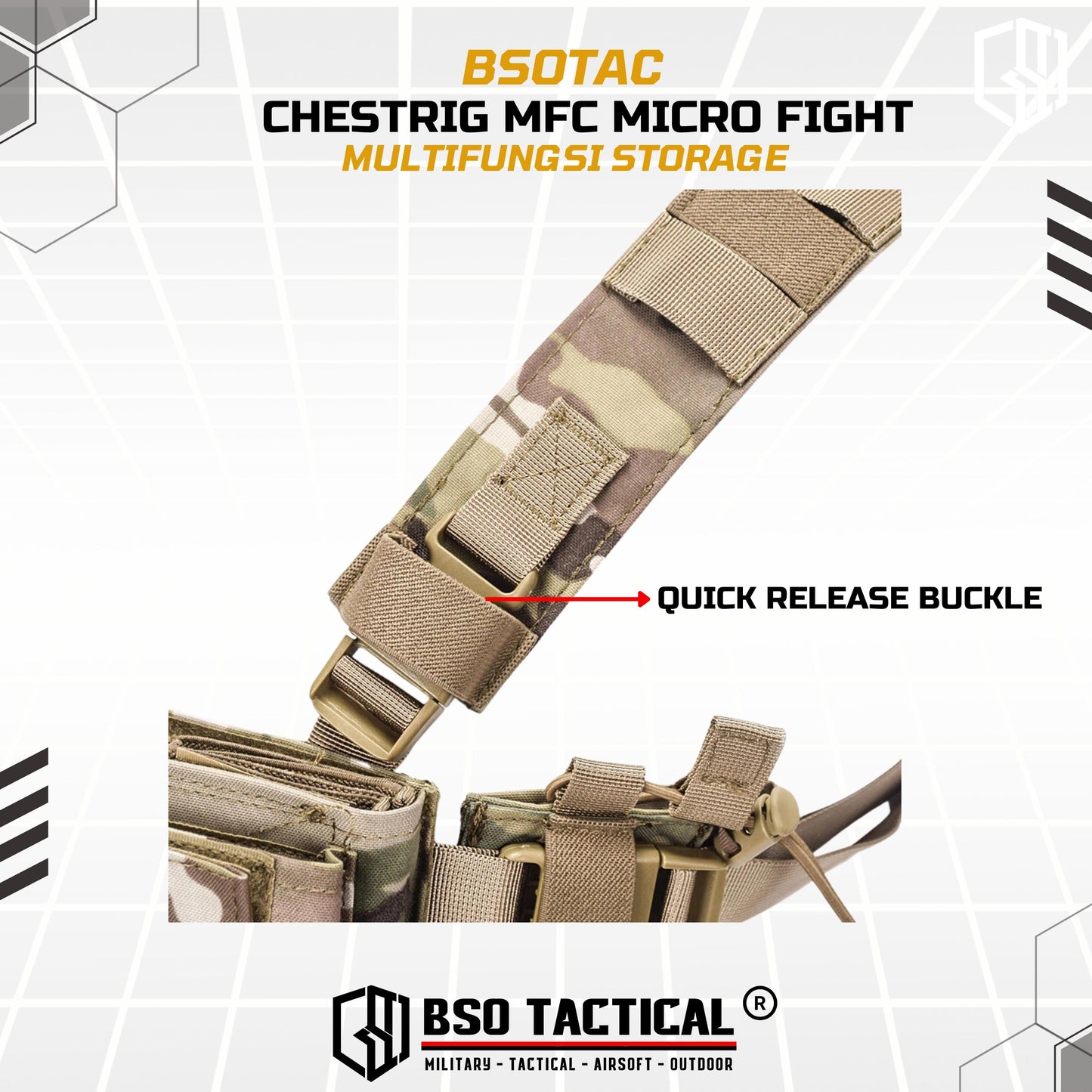 Chestrig Tactical MFC Micro Fight Classic Chest Rig Multifungsi Storage MG Pouch Outdoor Sport