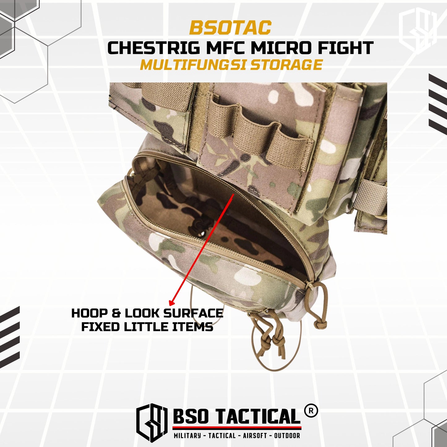 Chestrig Tactical MFC Micro Fight Classic Chest Rig Multifungsi Storage MG Pouch Outdoor Sport