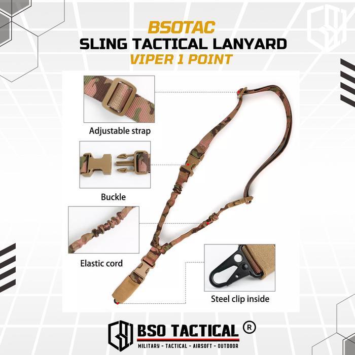 Sling Tactical Lanyard Viper 1 Point Strap Adjustable Metal Hook