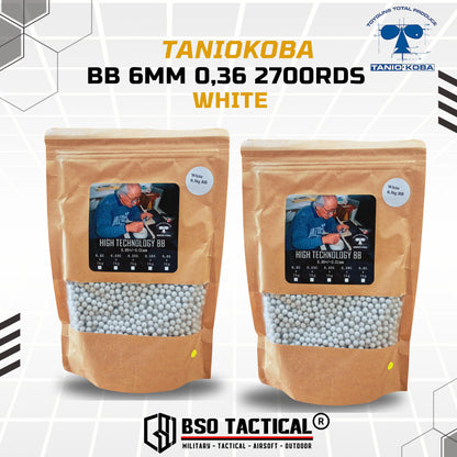 BB Airsoft Taniokoba 6mm White 0.36 0,36 2700rds High Precision - ORIGINAL