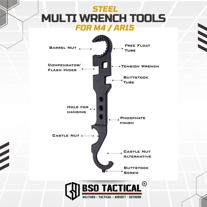 Kunci Serbaguna Tools Delta Ring Barrel Nut Buffer Tube Wrech Steel Material