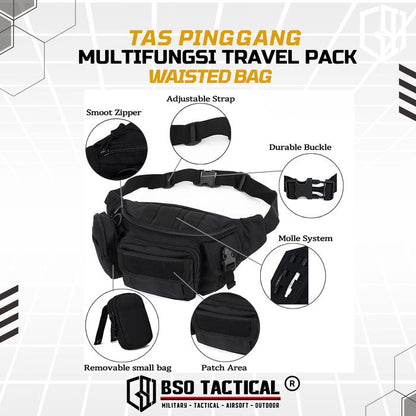 Tas Pinggang Multifungsi Travel Pack Waisted Bag Outdoor Nylon 500gr