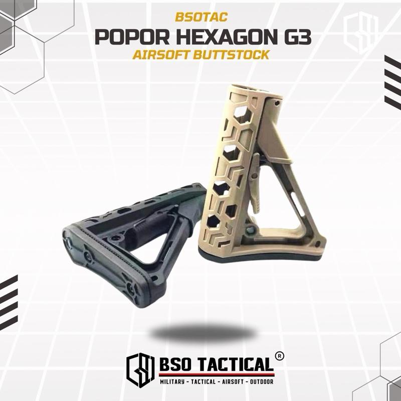 BD Tactical Popor G3 Hexagon Adjustable Nylon Buttstock AEG WGG GBBR Airsoft