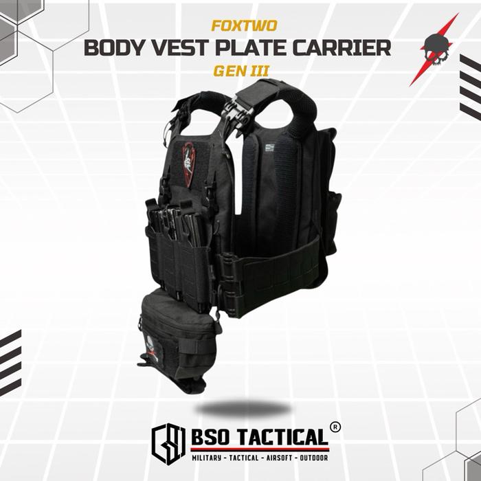 FOX TWO Rompi Tactical Body Vest Gen III Molle Laser Cutting Set Plate Carrier ORIGINAL Foxtwo