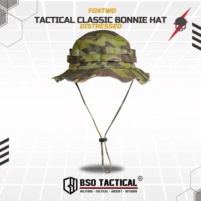 FOX TWO Topi Rimba Distressed Classic Tactical Boonie Hat Outdoor Original Foxtwo