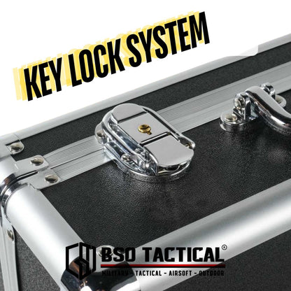 Koper Portable Multifungsi Alumunium Safety Tool Box with Key Precut Foam Case