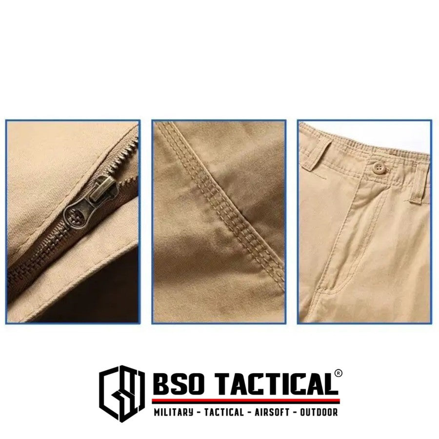 Celana Outdoor Cargo Long Tactical Pants Canvas 6 Pockets Casual Loose Pria Panjang Army