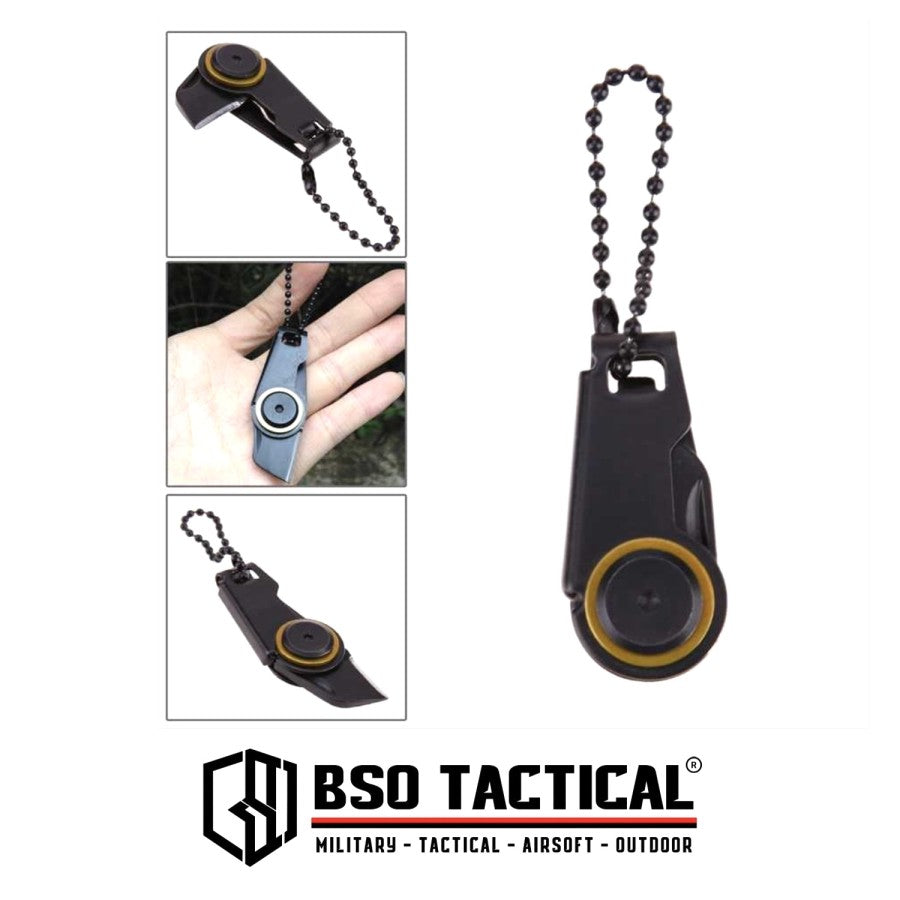 Pisau Mini Outdoor Survival Folding Knife Pocket Blade Keychain EDC