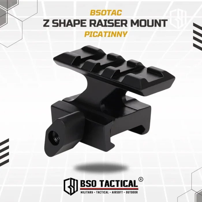 Riser Mount Z Shape 3 Slot Picatinny Metal Peninggi Rail Tactical for Optic Laser Flashlight