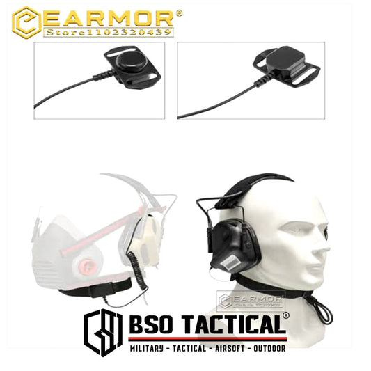 Earmor S20 Throat Microphone Tactival Headphone Strap Earmuff for M32