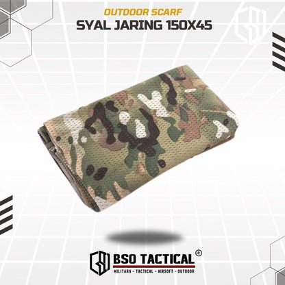 Syal Jaring Breathable Shemagh 150cm x 45cm Face Neck Protection