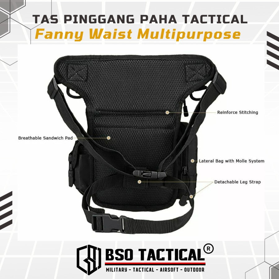 Tas Pinggang Paha Tactical Fanny Waist Multipurpose Outdoor Bag