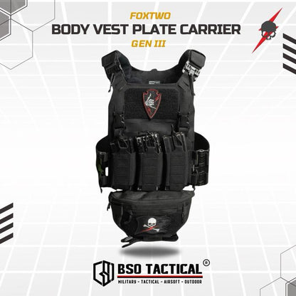 FOX TWO Rompi Tactical Body Vest Gen III Molle Laser Cutting Set Plate Carrier ORIGINAL Foxtwo