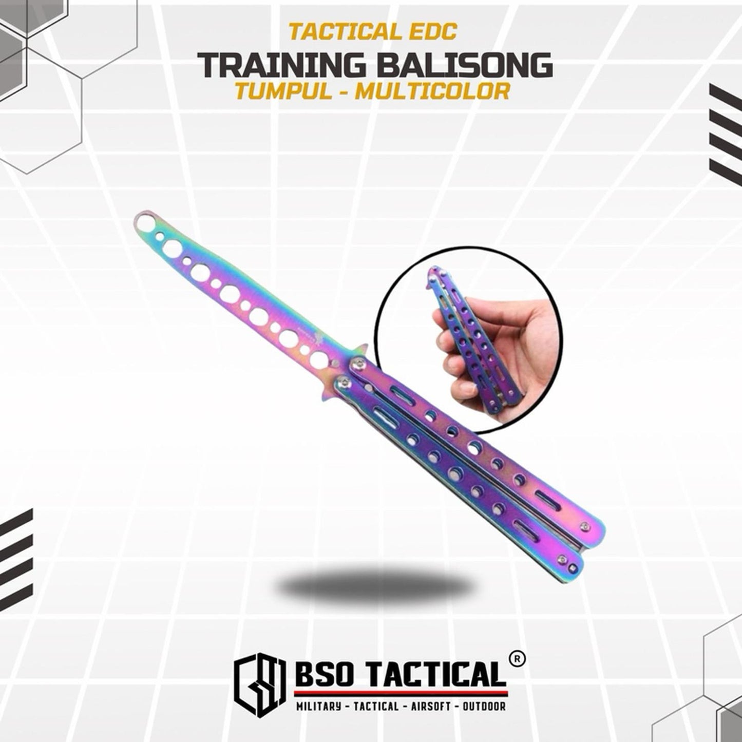 Pisau Tumpul Latihan Balisong Butterfly Trainer 4” EDC Multicolor Toys