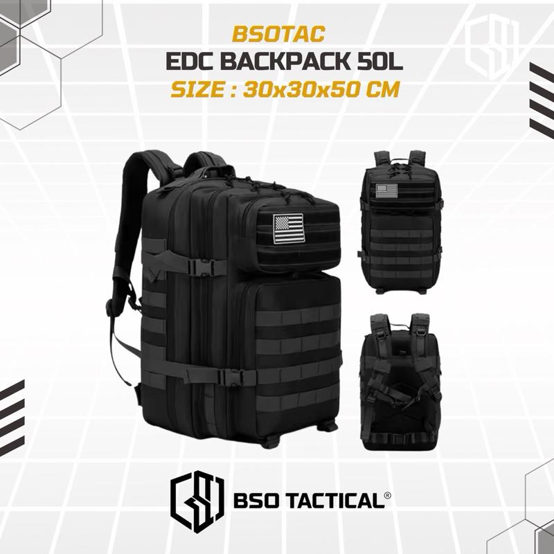 Tas Ransel Olahraga EDC 50L Backpack Outdoor Tactical Daily Bag Molle Multi Storage Gym Hyrox Camping Hiking 914