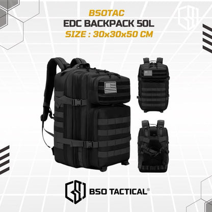 Tas Ransel Olahraga EDC 50L Backpack Outdoor Tactical Daily Bag Molle Multi Storage Gym Hyrox Camping Hiking 914