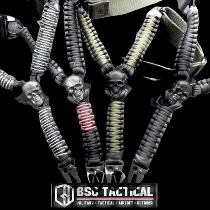 Tali Sandang Rangercord Sling Paracord Skull Custom Handmade 1 Point Metal Multifungsi Outdoor