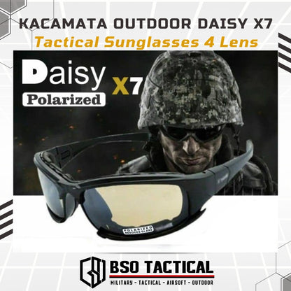 Kacamata Outdoor Daisy X7 Tactical Sunglasses 4 Lens