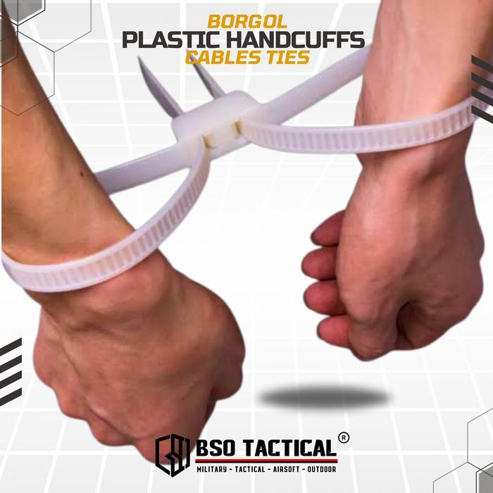 Borgol Plastik Disposable Handcuffs Zip Tie Cuff Police Handcuff Plastic
