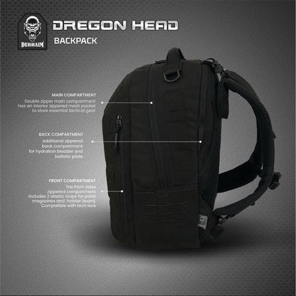 Tas Ransel Tactical Durhaim Dregon Head Outdoor EDC Backpack - ORIGINAL