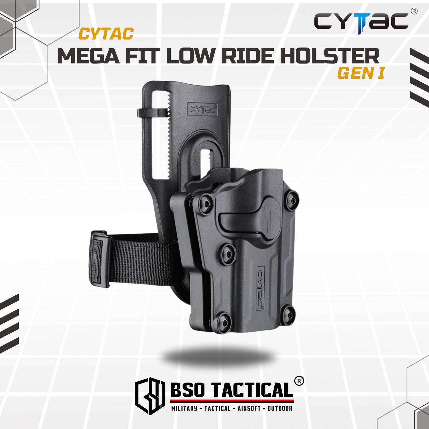 Cytac Mega Fit Tactical Holster Universal Low Ride Belt Loop ORIGINAL