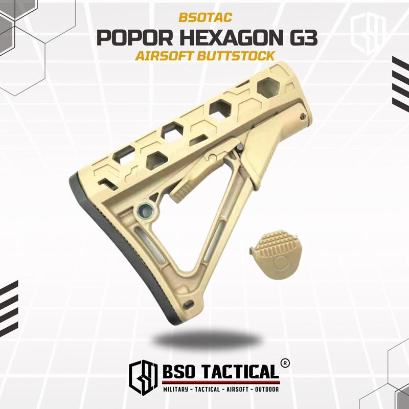 BD Tactical Popor G3 Hexagon Adjustable Nylon Buttstock AEG WGG GBBR Airsoft