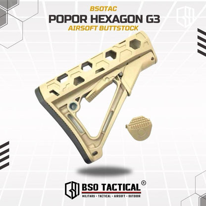 BD Tactical Popor G3 Hexagon Adjustable Nylon Buttstock AEG WGG GBBR Airsoft
