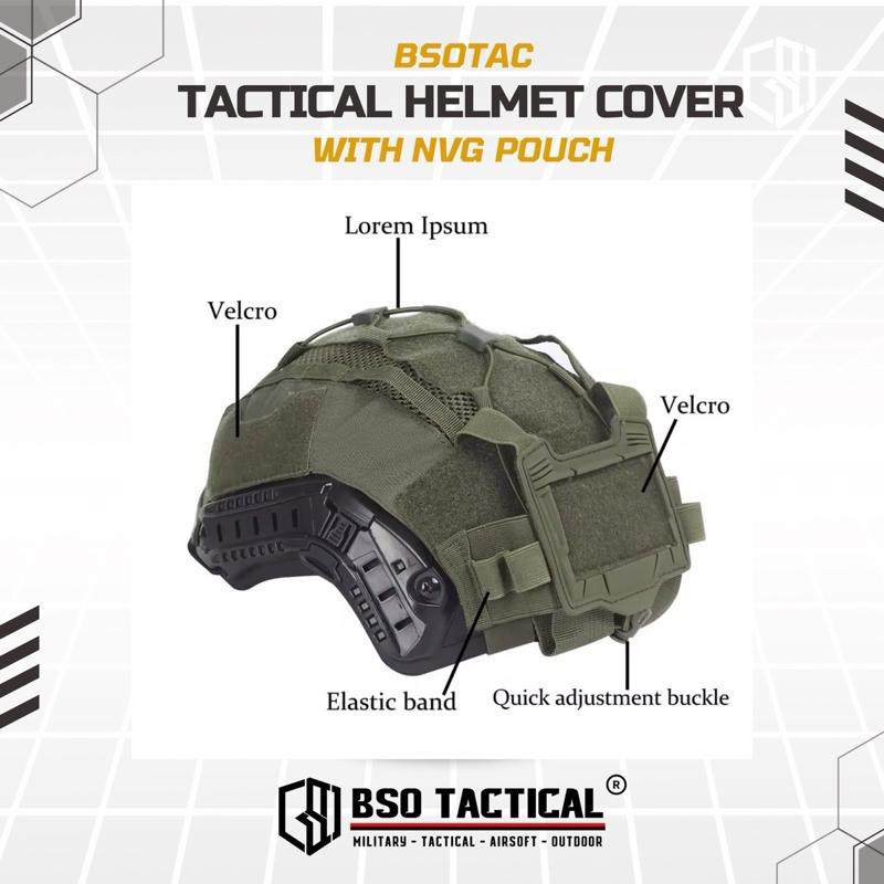 Cover Helm Tactical with NVG Battery Pouch Multifungsi
