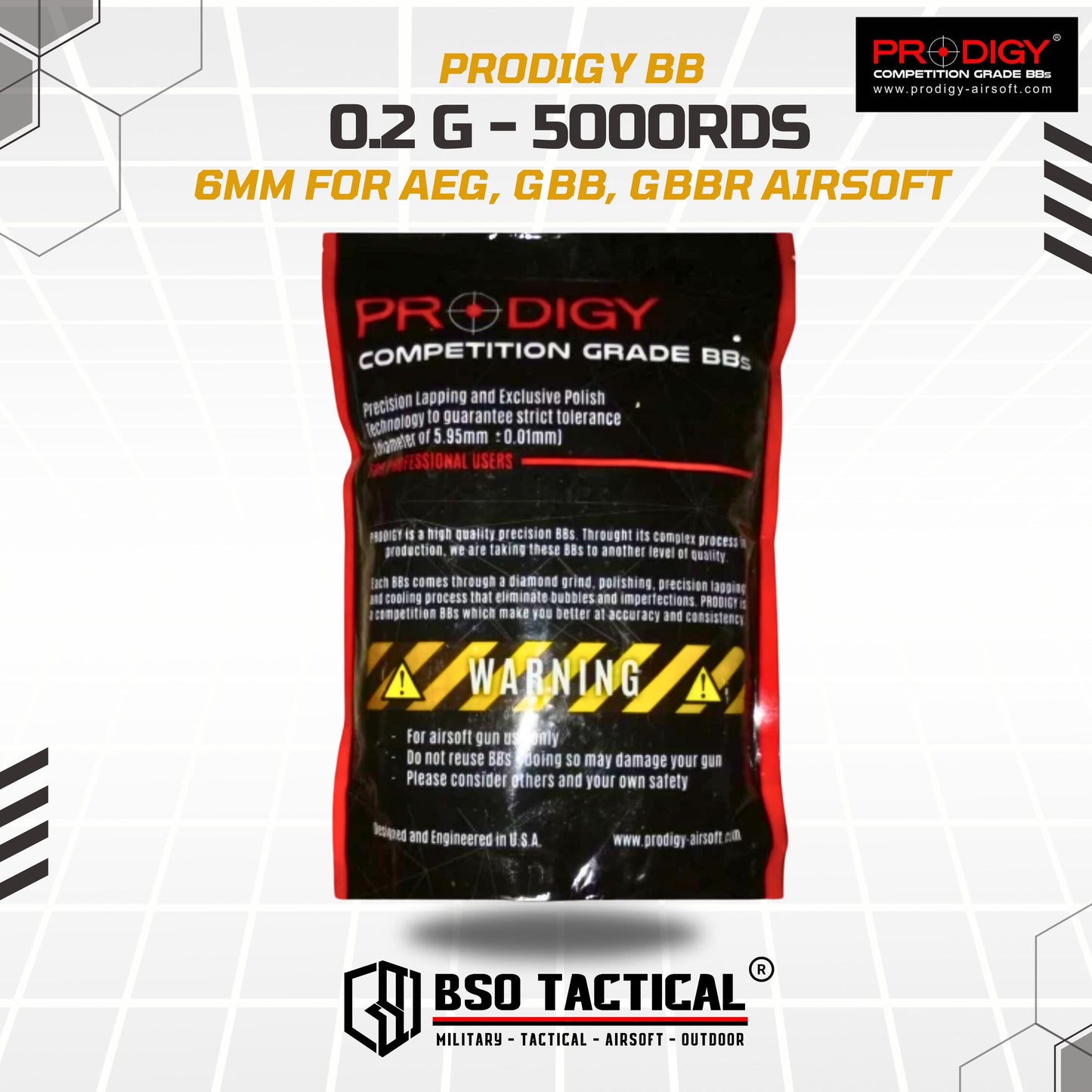 Prodigy Airsoft Competition BB's 6mm 0.20/0,20/0.2/0,2 5000 BB ORI