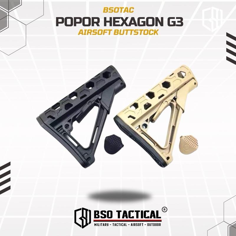BD Tactical Popor G3 Hexagon Adjustable Nylon Buttstock AEG WGG GBBR Airsoft