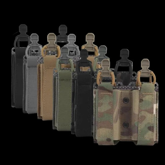 WS Double Pouch FC Style Molle System for 9mm Tactical Dual Slot for MG Flashlight EDC Gear Outdoor