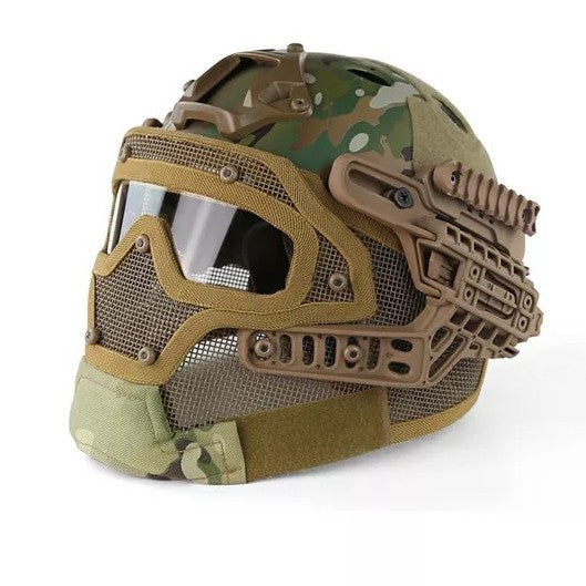 Helm Tactical Emerson G4 Full Gear Face Protection Mask Goggle Ori