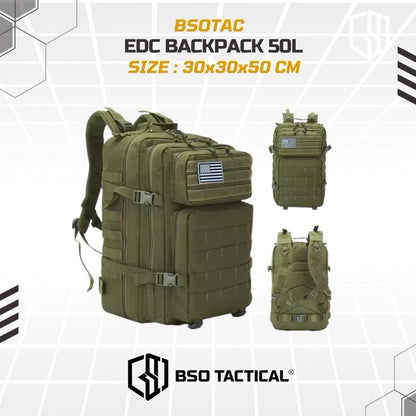 Tas Ransel Olahraga EDC 50L Backpack Outdoor Tactical Daily Bag Molle Multi Storage Gym Hyrox Camping Hiking 914