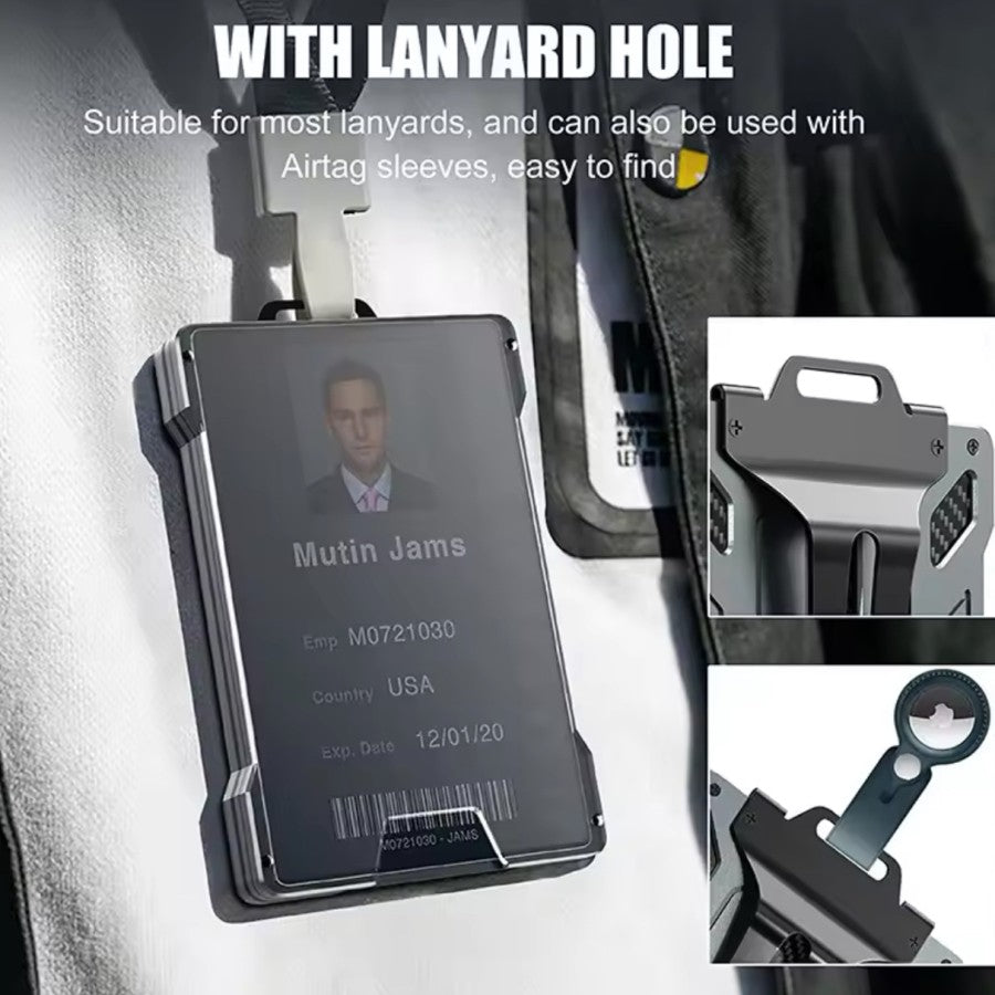 Tactical Magic Wallet Anti RFID Alumunium Card Holder Carbon with Clip Dompet Kartu