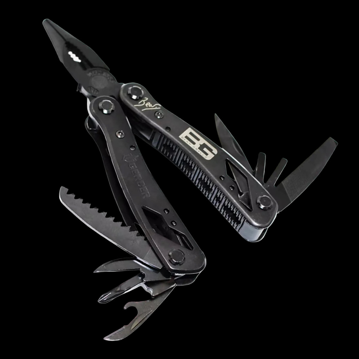 Tang GB Multiplier 10 Tools Butterfly Opening Kit Multifungsi + Bonus Black Stainless Steel