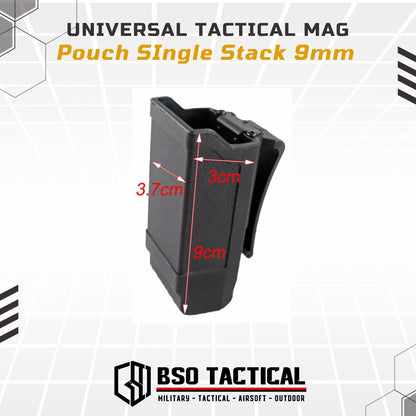 Universal Tactical Mag Pouch SIngle Stack 9mm with Belt Clip