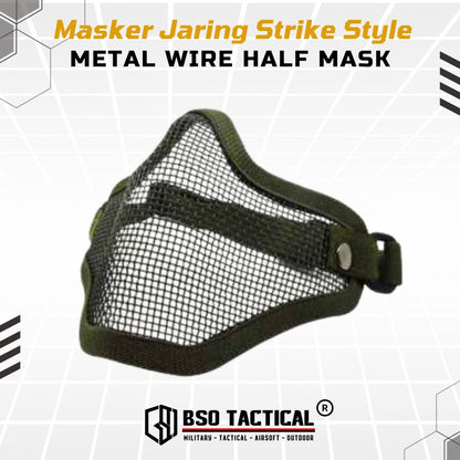 Masker Jaring Strike Style Metal Wire Half Mesh Mask Face Protection