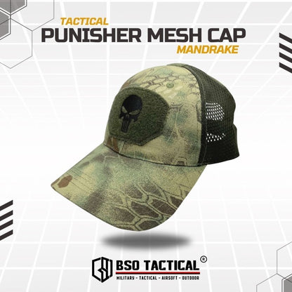 Topi Velkro Punisher Tactical Outdoor Mesh Hat Ripstop Allsize