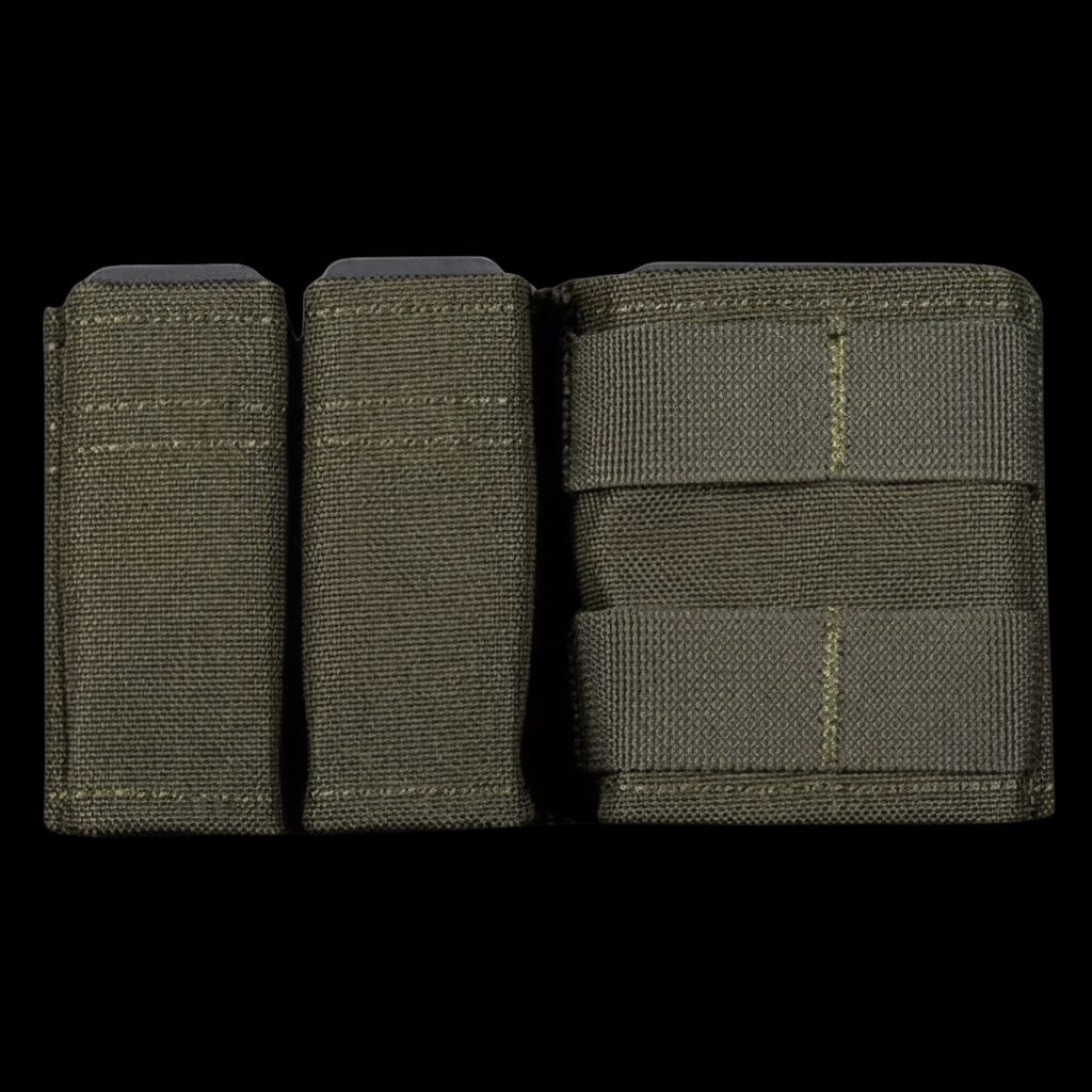 WoSport Kywi 3 Slot MG Pouch Double 9mm Single 556 Molle untuk Ikat Pinggang Tas Rompi Backpack Molle Multifungsi
