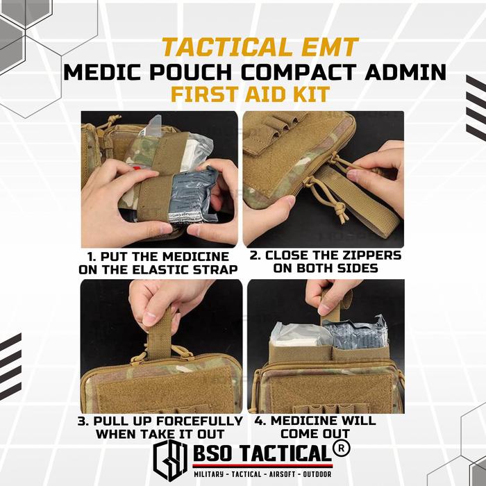 Tactical EMT Medic Pouch Compact Admin First Aid Kit Trauma Kit Organizer Molle