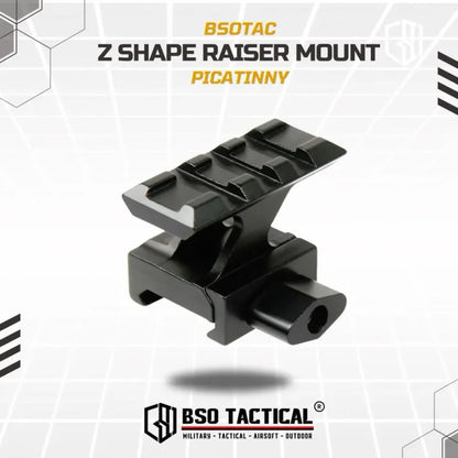 Riser Mount Z Shape 3 Slot Picatinny Metal Peninggi Rail Tactical for Optic Laser Flashlight