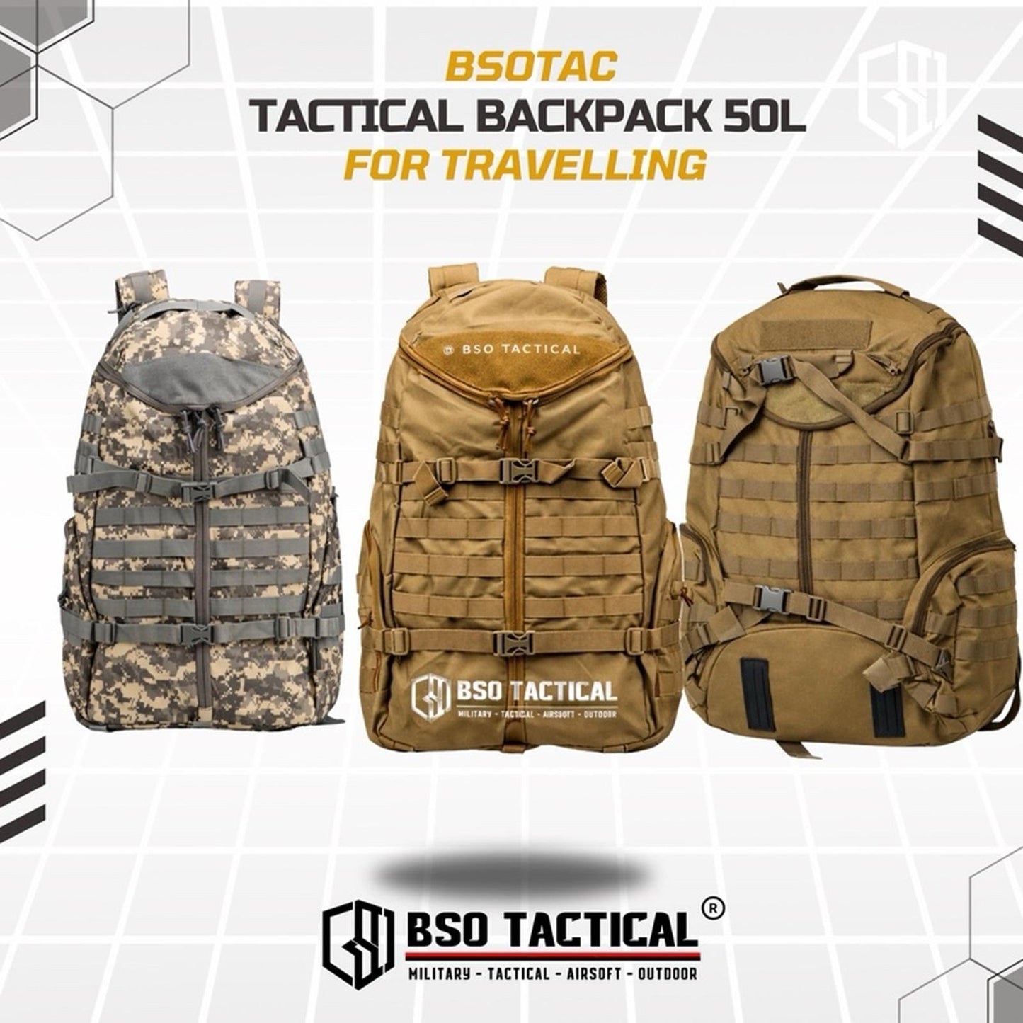 Tas Ransel Outdoor Multifungsi Outdoor Hunting Traveling Backpack Import 50L