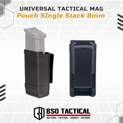Universal Tactical Mag Pouch SIngle Stack 9mm with Belt Clip