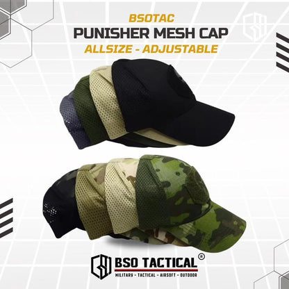 Topi Velkro Punisher Tactical Outdoor Mesh Hat Ripstop Allsize