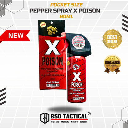 Semprotan Pepper Spray X Poison Self Defense EDC ORIGINAL