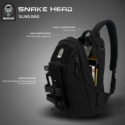 Tas Tactical Sling Bag Durhaim Snake Head Outdoor Daily EDC Bag - ORIGINAL