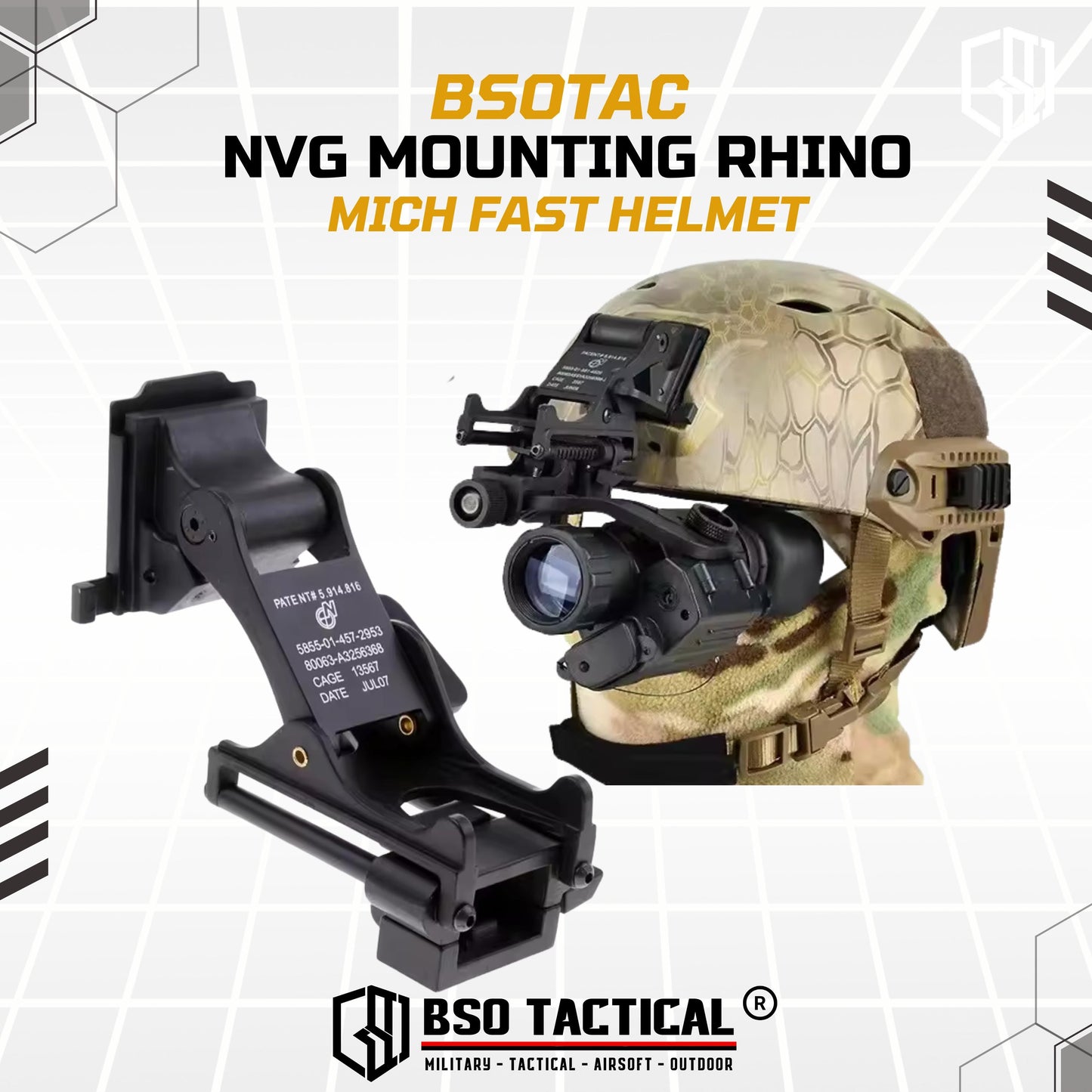 Mounting Rhino MICH FAST Helmet for PVS NV Outdoor