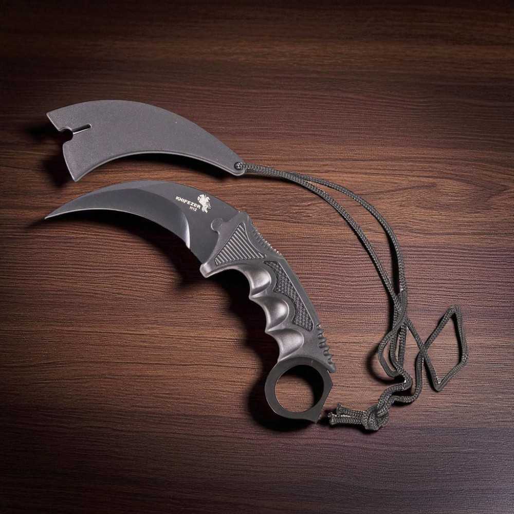 Pisau Krambit CS GO Tactical Outdoor Hunting Knife EDC Survival Knife - Black