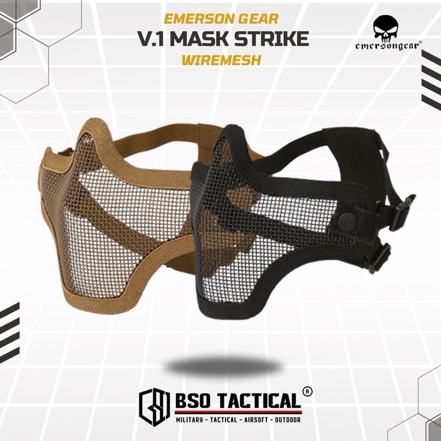 Emerson Gear V1 Masker Jaring Mesh Strike Mask Tactical Outdoor
