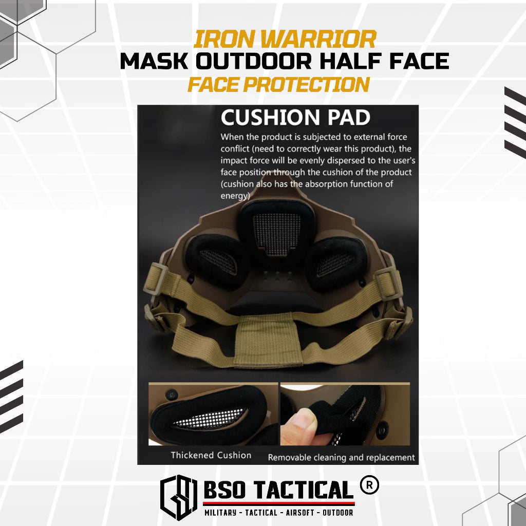 Tactical Mask Iron Warrior Half Face Protection Helmet Accesories